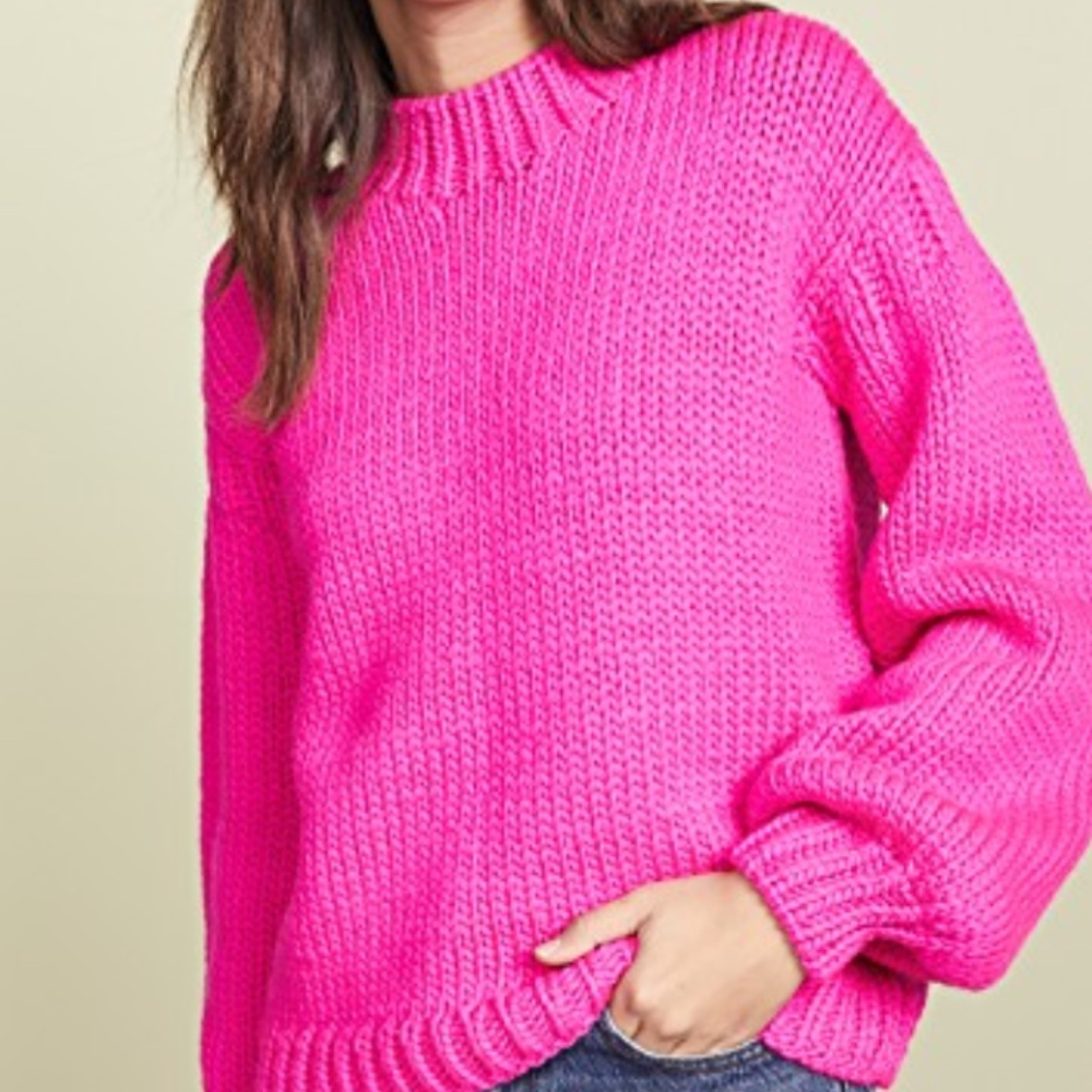 Ulla Johnson Rhea Neon Pink Sweater